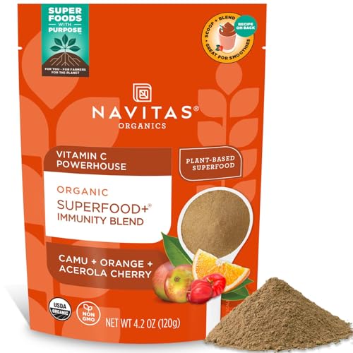 Navitas Organics Superfood+ Immunity Blend (Camu + Orange + Acerola Cherry), 30 Servings — Organic, Non-GMO, Vegan, Gluten-Free, Keto & Paleo, 4.2 Ounce…
