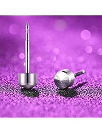 Pendientes de tuerca redondos de 0.157 in en plata de ley, perno afilado para la mayoría de piercings