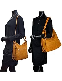 Dasein mujeres Casual Hobo bolsa de hombro suave lavado Vintage bolsos funda bolsa Monederos