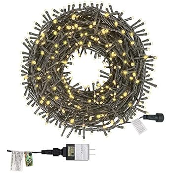 Twinkle Star 66ft 200 LED Christmas Tree String Lights UL Safe Certified Outdoor Fairy Lights Plug in, Expandable Green Wire Clear Bulbs Mini Lights 8 Modes, Xmas Wedding Party Decoration, Warm White