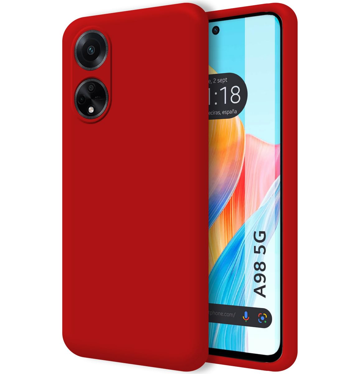 Tumundosmartphone Silicone Liquid Ultra Soft Case for Oppo A98 5G Red