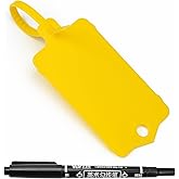 LeadSeals 100pcs Blank Plastic Tags for Labeling Reusable Hanging Tags Ties Key Tag Storage Labels Waterproof Plastic Mark Label Writable Hang Sign with One Marker Pen (Yellow)