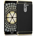 kwmobile Case cover for Huawei Honor 6X/GR5 (2017)/Mate 9 Lite - protective chromed case hardcase for mobile phone - backcover black gold