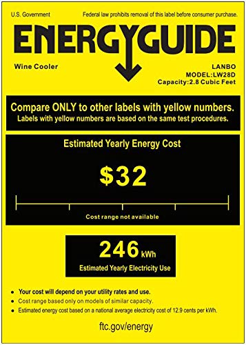 LANBO Dual Zone Wine Refrigerator, 28 Bottles Built-in Compressor Wine Cellar Cooler, Tempered Glass Door and Safety Lock