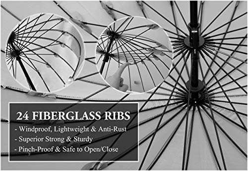 Kung Fu Smith Wood UV Protection Parasol Rain Umbrella - Large Windproof and Ultra Light