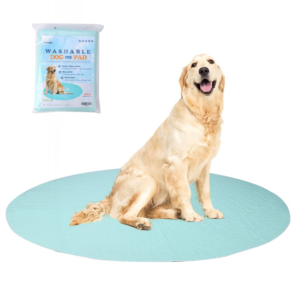 EXPAWLORER Washable Pee Pads for Dogs - Reusable Round Pad for Puppy Playpen Pen, Puppy Housebreaking Training, Travelling and Whelping
