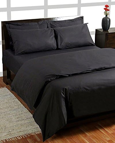 New Italian Tapestry Bedding 1000 Series Thicker Bedding Deep Pocket Mattress Cozy bed sheet Single Ply soft Hotels Quality 4 Pcs sheet set GOTS Certified 100%Organic Egyptian Cotton Black Queen Solid