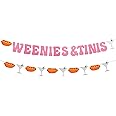 Weenies & Tinis Banner, Pink and Glitter Weenies and Tinis Party Decorations for Martini Themed Party Hot Dog Bar Bachelorett