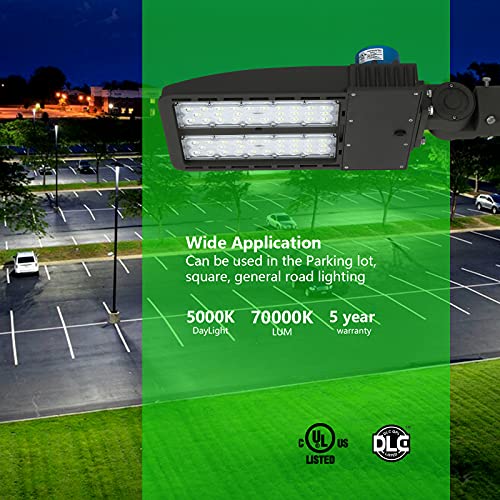 Sokply 150W LED Parking Lot Light with Photocell Slip Fitter, 21000Lm