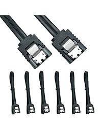 6 Pack 18-Inch SATA III 6 Gbps Cable con el bloqueo Latch y 90 grados Straight Plug