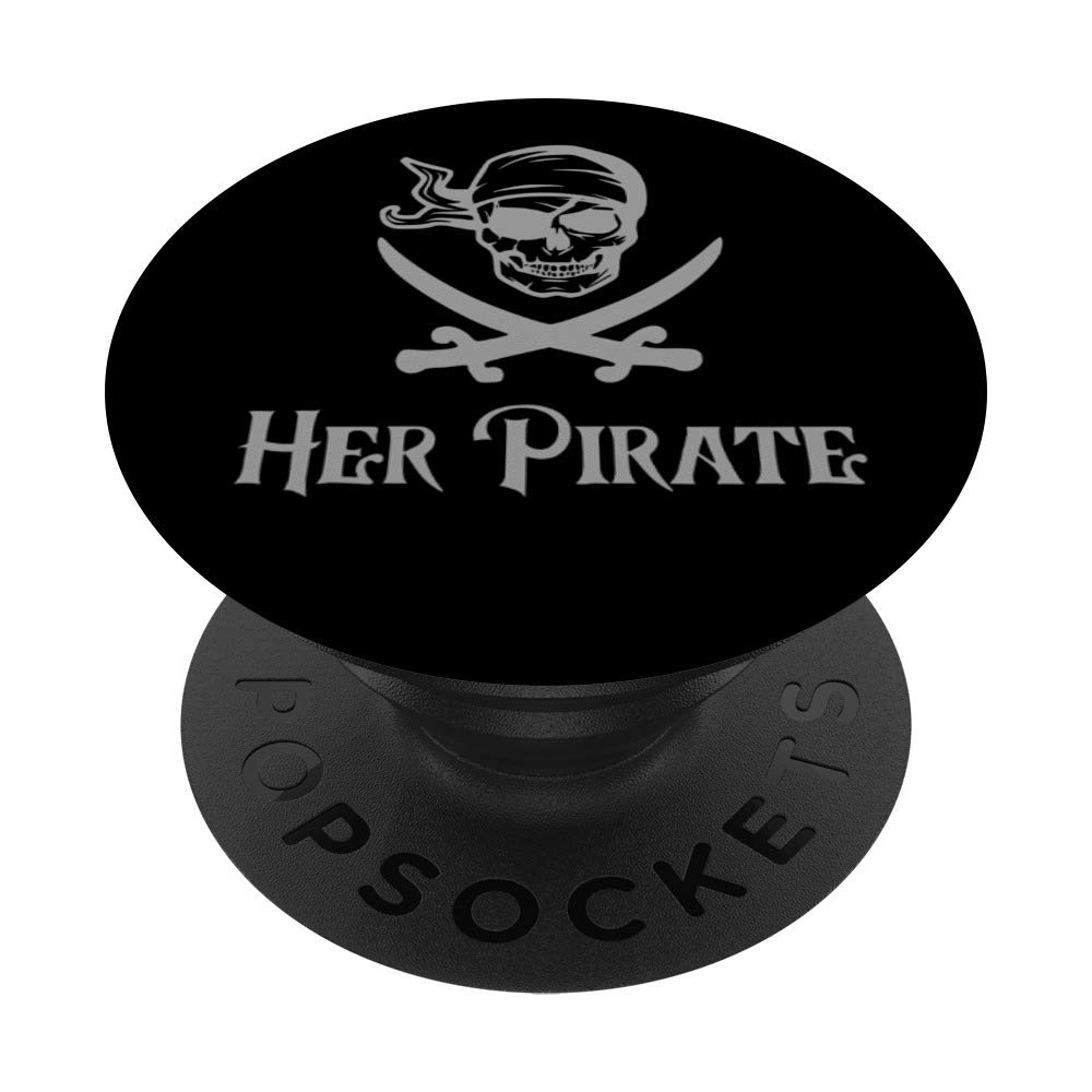 Her Pirate Cute Matching Couple Ocean Theme Halloween Party PopSockets Grip and Stand for Phones and Tablets