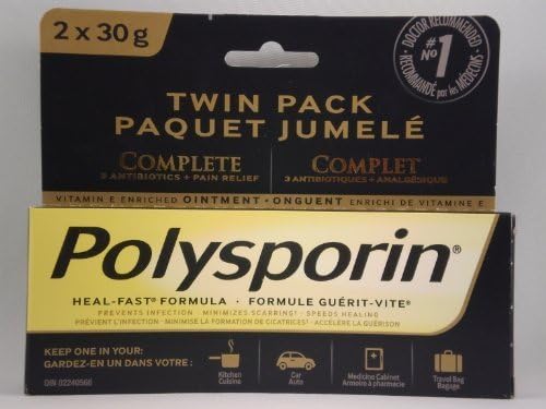 Polysporin Complete Heal-Fast Formula First Aid Antibiotic Ointment Twin Pack 2 X 1 Oz (30g) Tube by Polysporin Heal-Fast Formula