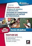 Missions et conditions d'exercice du métier de professeur : Epreuve orale Toutes disciplines CAPES by 