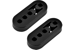 LSKASELUE 2 PCS Rubber Exhaust Hanger, 4 Holes 12mm (0.47") Exhaust Pipe Insulator Muffler Bracket, Adjustable Muffler Hanger