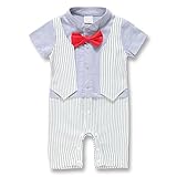 Baby Boy Rompers  Toddler Short Sleeve Tuxedo Suit Set Infant Outfit Onesie White 70 3-6 Month