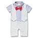 Baby Boy Rompers  Toddler Short Sleeve Tuxedo Suit Set Infant Outfit Onesie White 70 3-6 Month
