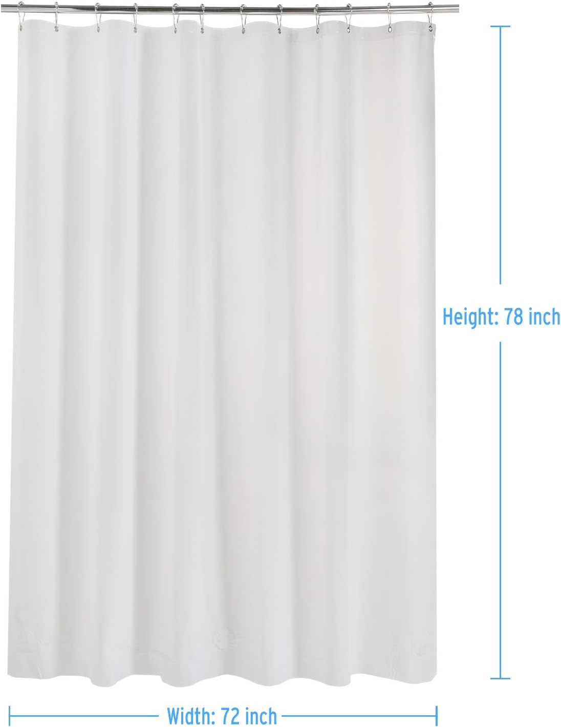 AmazerBath Lightweight Shower Curtain Liner, 72x72 Inches PEVA 3G Shower Curtain Liner with Magnets and 12 Grommet Holes, Waterproof Thin Plastic Liners- Clear: Kitchen & Dining