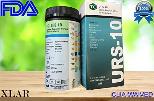 10 Parameter Urinalysis Reagent Strips (100 Strips) by Teco Diagnostics