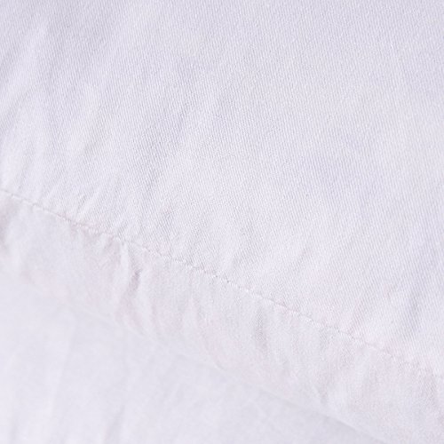 HOMESJUN Set of 2, Feather and Down Square Decorative Throw Pillow Insert, 100percent Cotton,White,20x20