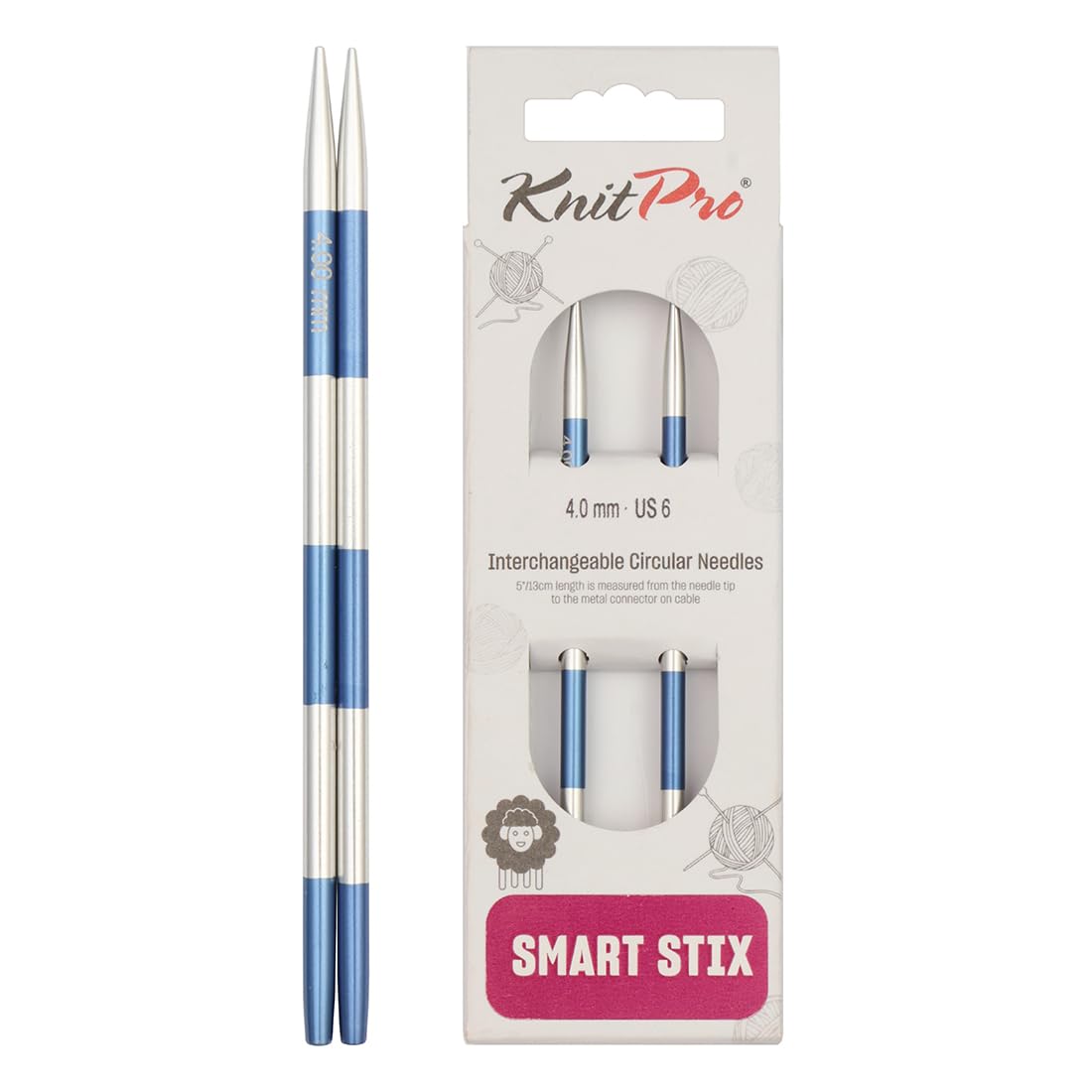 KnitPro Smartstix Interchangeable Circular Needles 4" (10cm) | 4.00mm