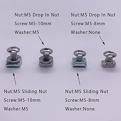 200pcs M5 T-Nuts Screws Kit for 2020 2040 8020