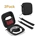 TouchFine (2Pack) Hard Earbud Case for iPod/MP3/Earphones/Usb Cable,2 Mesh Pockets Storage Bags-Black+Wrist Hand Strap