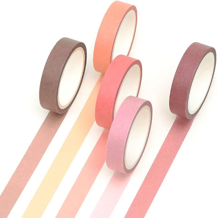 Washi Tape Set 5 Rolls Decorative Writable Washi Craft for DIY Scrapbooking Craft Gift Wrapping Tapes