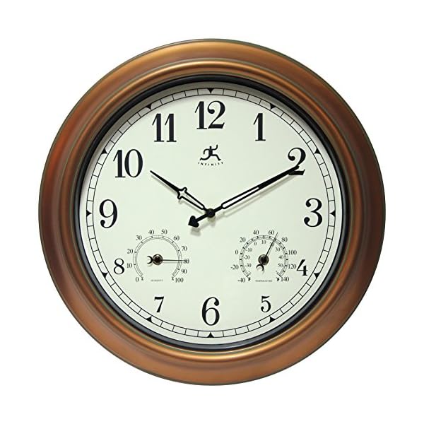 Infinity Instruments Craftsman Wall Clock, 18 inch, Copper The Home