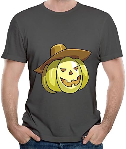 Eijudge Funny Pumpkin Head Men's Short Sleeves Pure Color T-shirt