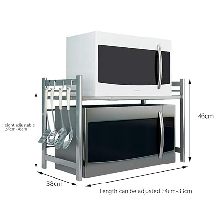 ZXCC Microondas Acero Inoxidable Estantería De Cocina ...