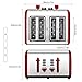 4-Slice Toaster, CUSIBOX Stainless Steel Toaster Four Wide Slots with 7 Bread Browning Settings, REHEAT/DEFROST/CANCEL Function, 1400W, Red