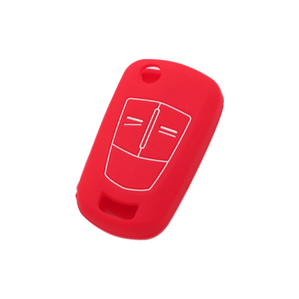 BROVACS Silicone Cover Protector Case Holder Skin Jacket Compatible with VAUXHALL OPEL 2 Button Flip Remote Key Fob CV2620 Red