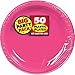 Bright Pink Round Disposable Plastic Plates - 7