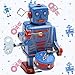 Fang sky Retro Clockwork Wind Up Metal Walking Robot Toy Vintage Collectible Kids Gift
