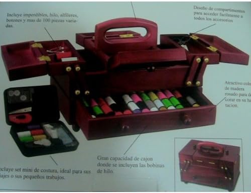 COSTURERO MADERA CAJA GUARDA HILOS 160 PIEZAS 3 PISOS: Amazon.es: Bricolaje y herramientas