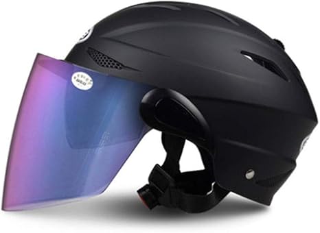 Amazon Co Jp Zjj ヘルメット ファッションユニセックスヘルメット 雨と紫外線保護ヘルメット ダブルレンズ 色 ブラック サイズ さいず 17x25cm ホーム キッチン