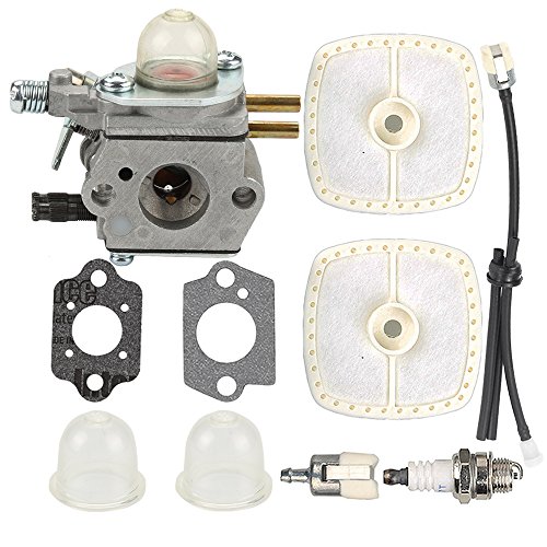 Butom SRM-2100 Carburetor with Air Filter Tune Up Kit for Echo SRM-2110 SRM-2400 SRM-2410 PE-2400 PE-2000 GT-2000 GT-2400 PP-1400 PP-800 PPF-2100 PPT-2100 HCA-2400 LHE-2475 TT-24 Power Pruner Trimmer
