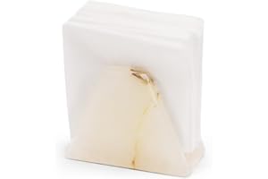 Elysian Marble White Onyx Weighted Napkin Holder for Napkins, Handcrafted Marble Dispenser for Kitchen Counter, Dining Table,