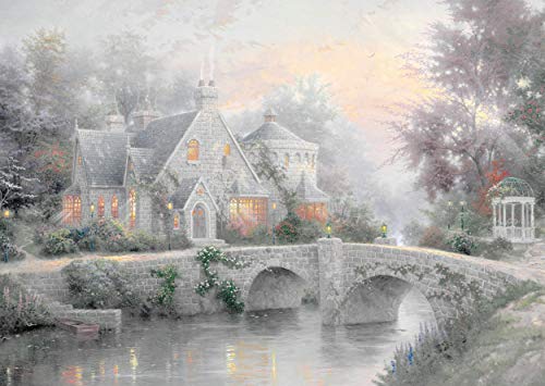 Schmidt Spiele 59468 Thomas Kinkade, Winter in Lamplight Manour, 2 x 1000 Teile Puzzle – Bild 3