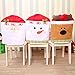 Homecube Dining Chair Slip Covers - 3 PCS Christmas Snowman Santa Claus and Santa Deer Chair Back Covers for Dining Room Home Holiday Party Family Composition