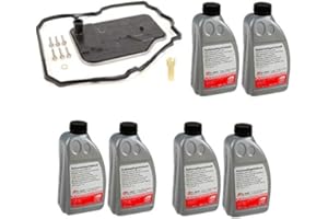 FEBI GERMANY Transmission Service Kit 6L ATF + Filter + Gasket + Pan Bolts & Washer for Mercedes
