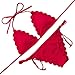 OMKAGI Women Swimwear Bikini Sets Padded Lacework 2 Pieces Swimsuits (L, Red)