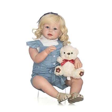 LVYE1 Puppe aus Silikon,Nette Lebensechte Reborn Baby Große Puppe Spielzeug Kinder Mädchen Geburtstag Geschenke 28 Zoll, 70 c