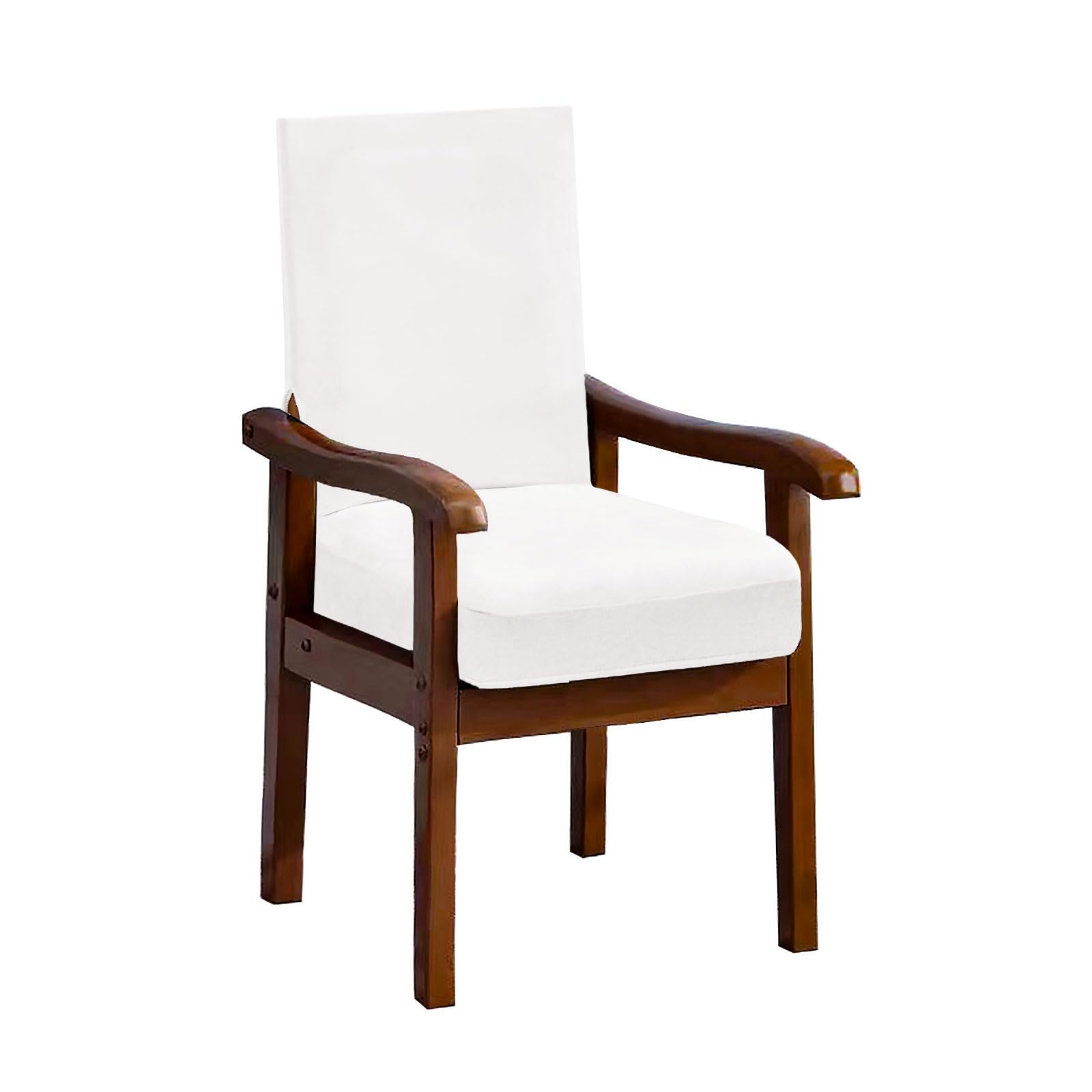 Photo 1 of NICEEC White Spandex Arm Chair Covers for Dining Chairs Super Soft Chair Covers Armchair Easy Fit Chair Cover Set of 1 Washable Chair Protector with Zipper for Kitchen Wedding Party Living Room