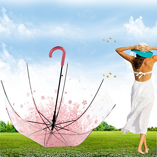 Romantic Cherry Dome Girls Umbrellas,Half Automatic Umbrellas For Women
