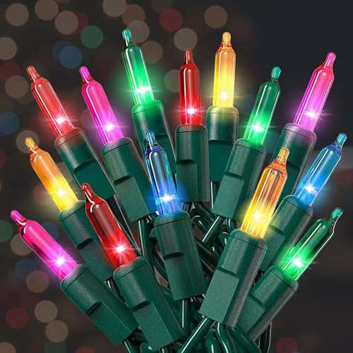 Photo 1 of ***(PARTS ONLY/ NON FUNCTIONAL)***PREXTEX Christmas String Lights with Green Wire - 100 Count, 20 Ft Multicolored Christmas Tree Lights for Xmas Decorations Indoor and Outdoor - Warm Fairy String, Ideal for Patios, Fences, Holidays