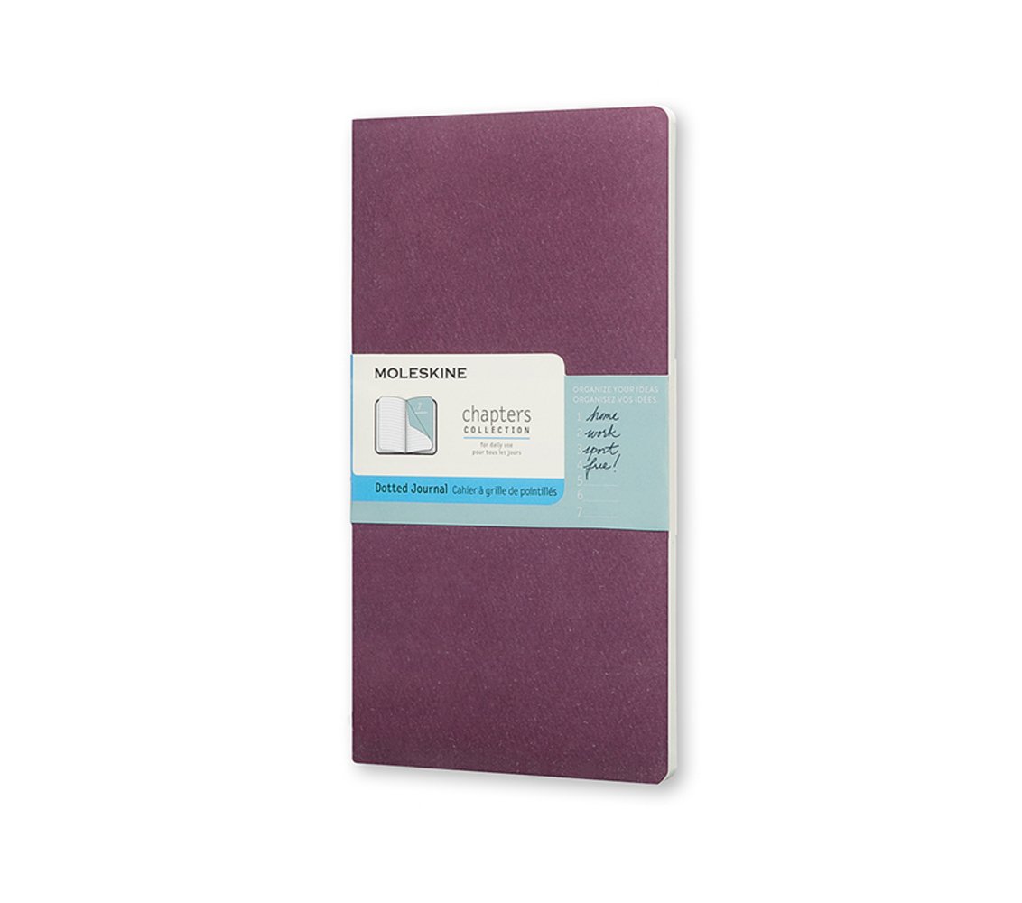 Moleskine Chapters Journal Plum Purple Slim Large Dotted