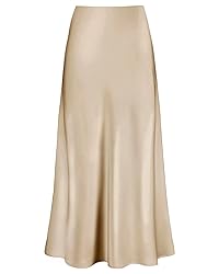 Outoshe Women's Satin High Waisted Maxi Skirts