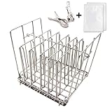 Sous Vide Rack Stainless Steel-Square 7.5 x 6.5 Inch- with Adjustable No-Float Top Bar, Collapsible Compact Design,Ensures even and Quick warming with Sous Vide Cooking，Fits Most 12qt Containers