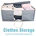 Qozary Large Storage Bags for Comforters, Blankets, Clothes, Quilts and Towels, Better and Sturdy Organizer Bag, Under Bed Storage, Great for Closets, Bedrooms (Gray)